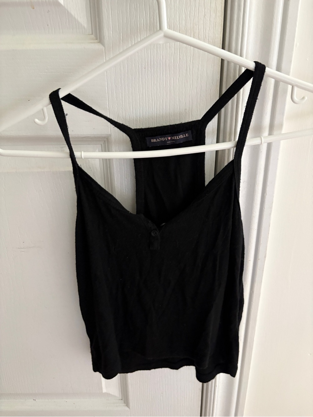 Brandy Melville Black Ribbed Bandeau Tank Top